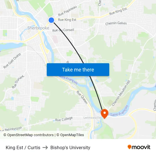 King Est / Curtis to Bishop's University map