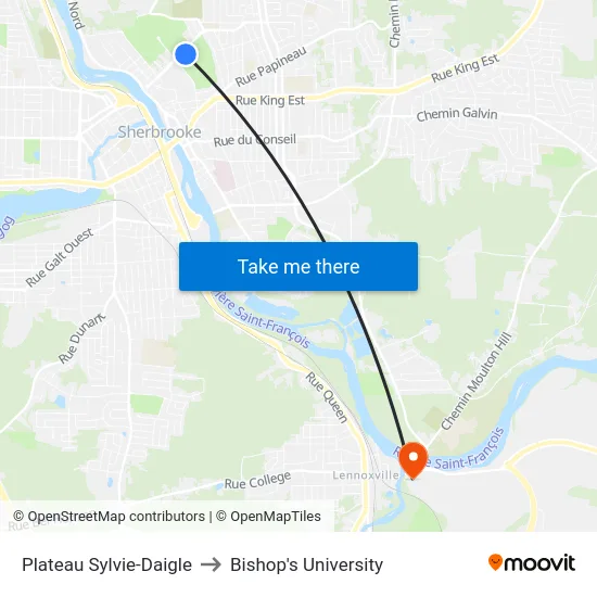 Plateau Sylvie-Daigle to Bishop's University map