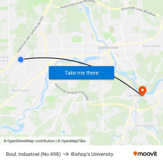 Boul. Industriel (No.498) to Bishop's University map