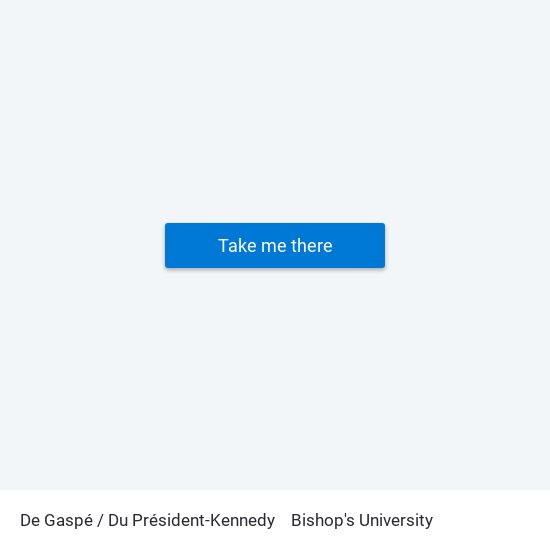 De Gaspé / Du Président-Kennedy to Bishop's University map