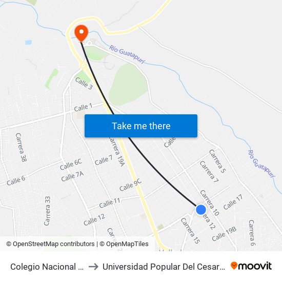 Colegio Nacional Loperena to Universidad Popular Del Cesar-Sede Hurtado map