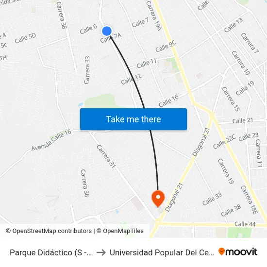 Parque Didáctico (S - N) to Universidad Popular Del Cesar map