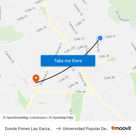 Donde Ponen Las Garzas (O - E) to Universidad Popular Del Cesar map