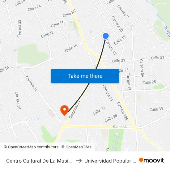 Centro Cultural De La Música Vallenata to Universidad Popular Del Cesar map