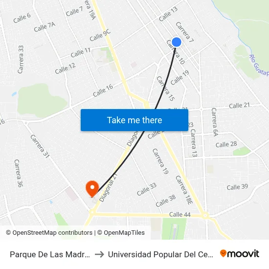 Parque De Las Madres to Universidad Popular Del Cesar map