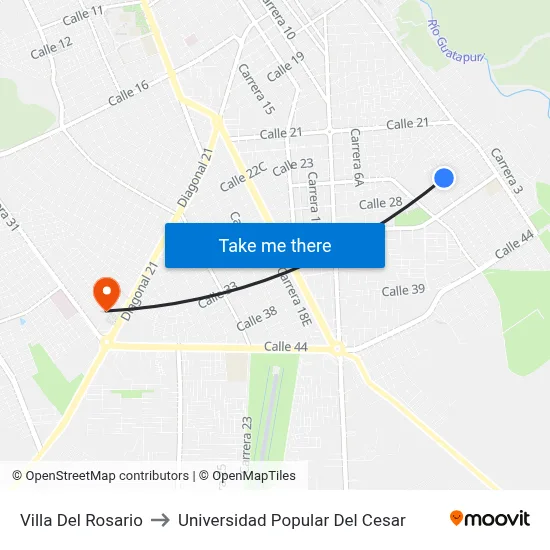 Villa Del Rosario to Universidad Popular Del Cesar map