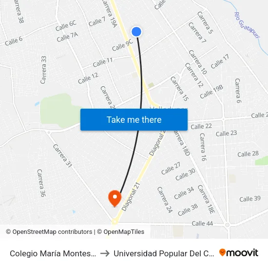 Colegio María Montessori to Universidad Popular Del Cesar map