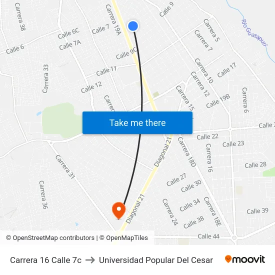 Carrera 16 Calle 7c to Universidad Popular Del Cesar map
