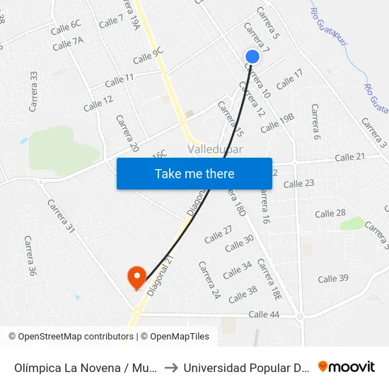 Olímpica La Novena / Multicarnes to Universidad Popular Del Cesar map