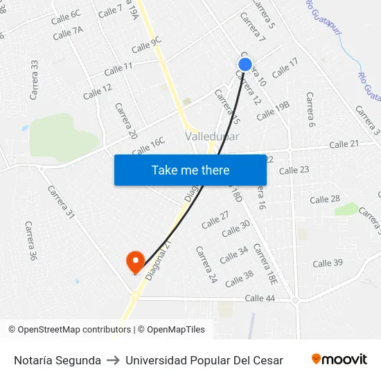 Notaría Segunda to Universidad Popular Del Cesar map