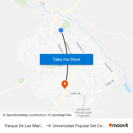 Parque De Las Marías to Universidad Popular Del Cesar map