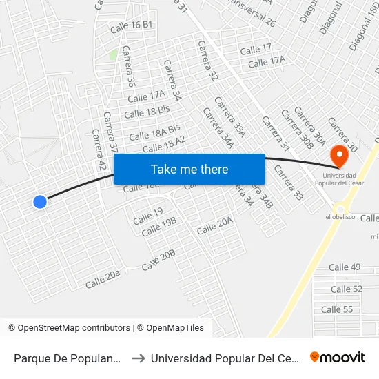 Parque De Populandia to Universidad Popular Del Cesar map