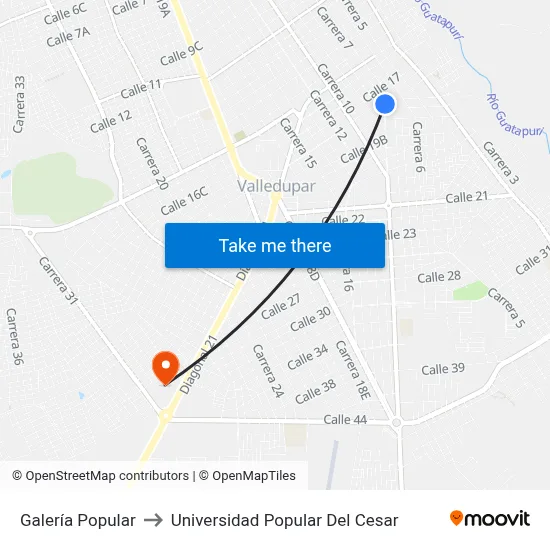 Galería Popular to Universidad Popular Del Cesar map
