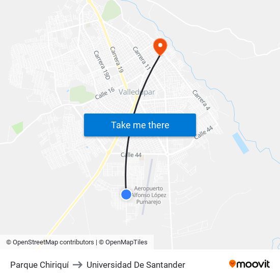 Parque Chiriquí to Universidad De Santander map