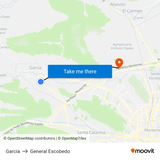 García to General Escobedo map