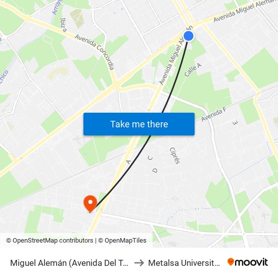 Miguel Alemán (Avenida Del Teléfono - Antiguo Camino A Huinalá) to Metalsa University (Universidad Metalsa) map