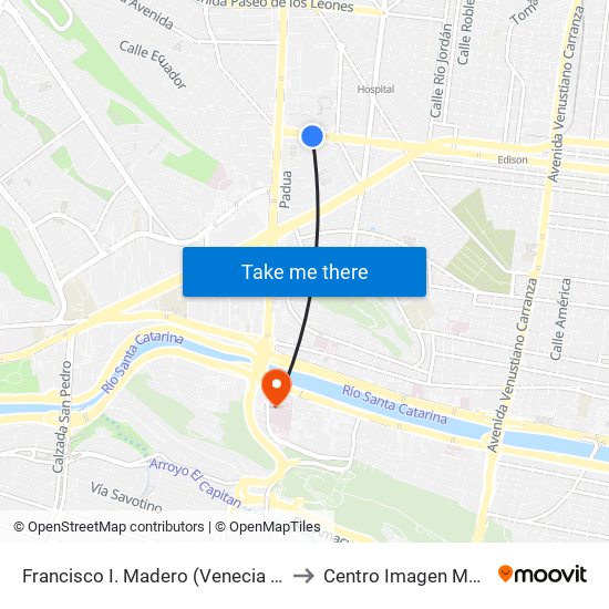 Francisco I. Madero (Venecia - Zapopan) to Centro Imagen Mama Hsj map