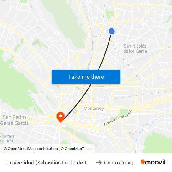 Universidad (Lerdo de Tejada - Anastasio Bustamante) to Centro Imagen Mama Hsj map