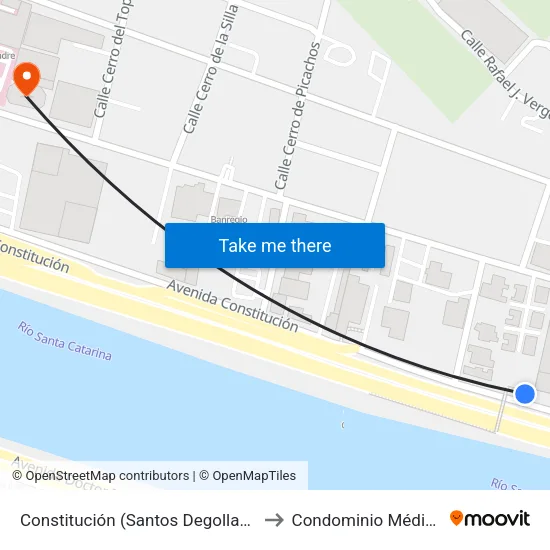 Constitución (Santos Degollado - Baudelaire) to Condominio Médico Hidalgo map