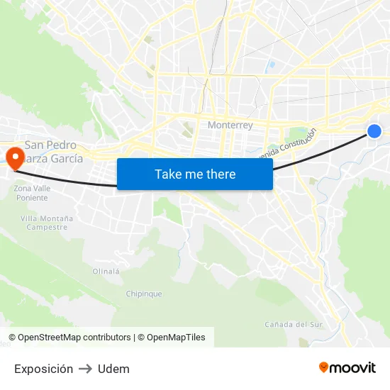 Exposición to Udem map