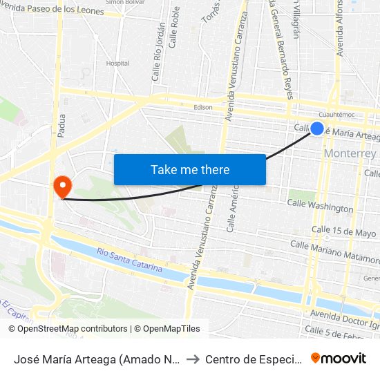 José María Arteaga (Amado Nervo - Ignacio López Rayón) to Centro de Especialidades Médicas map