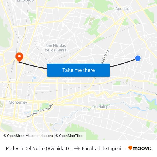 Rodesia Del Norte (Avenida Del Teléfono - Kenia) to Facultad de Ingeniería Mecánica map