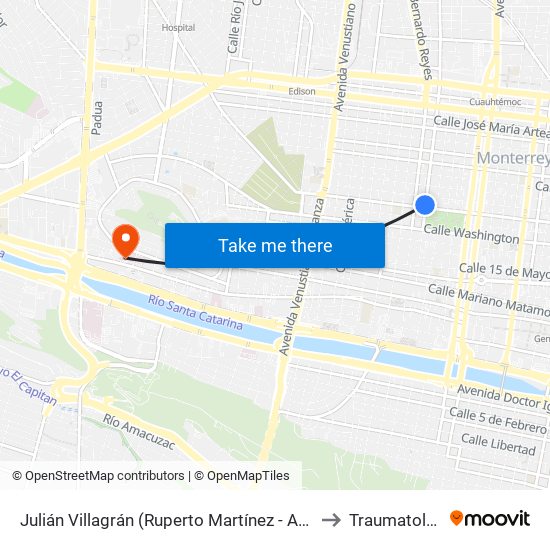 Julián Villagrán (Ruperto Martínez - Aramberri) to Traumatología map