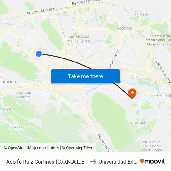Adolfo Ruíz Cortines (C.O.N.A.L.E.P.) to Universidad Edec map