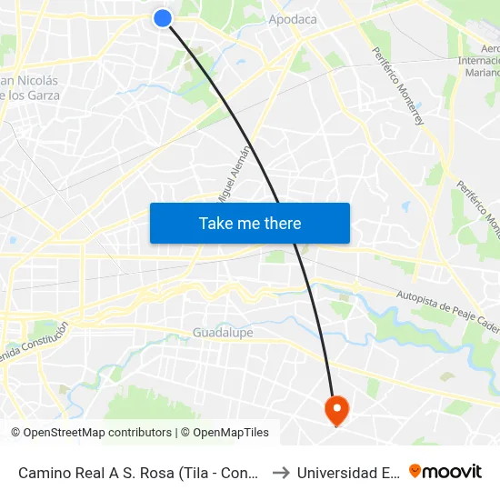 Camino Real A S. Rosa (Tila - Concordia) to Universidad Edec map