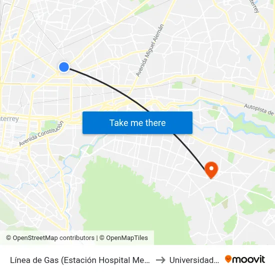 Línea de Gas (Estación Hospital Metropolitano) to Universidad Edec map