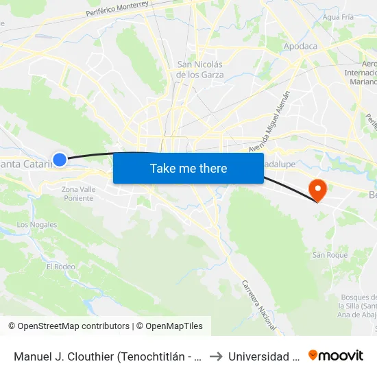 Manuel J. Clouthier (Tenochtitlán - Topiltzin) to Universidad Edec map