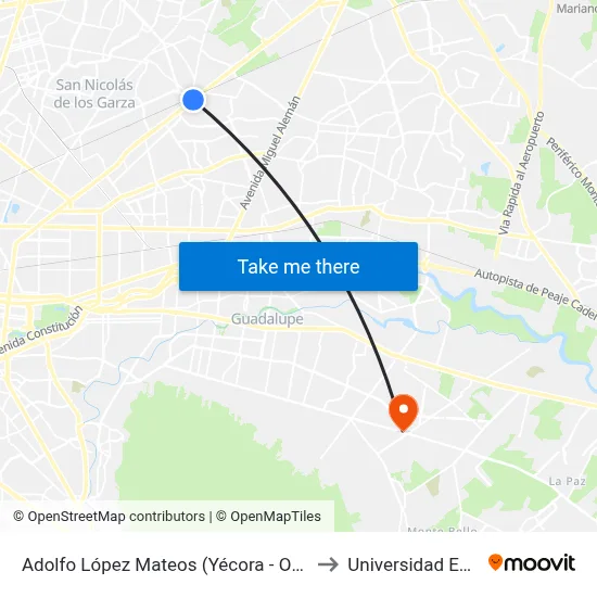 Adolfo López Mateos (Yécora - Orión) to Universidad Edec map