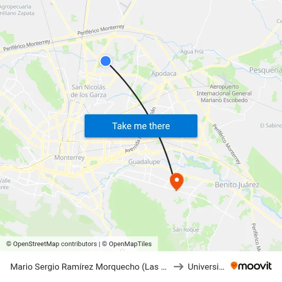Mario Sergio Ramírez Morquecho (Las Palmas - Avenida de Las Flores) to Universidad Edec map
