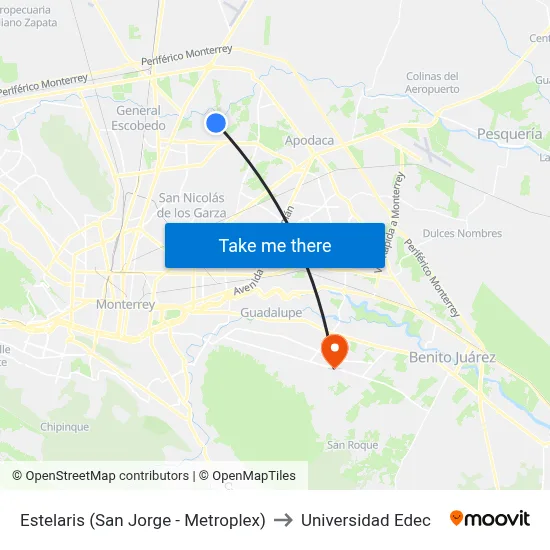 Estelaris (San Jorge - Metroplex) to Universidad Edec map
