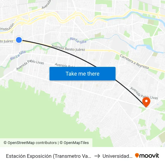 Estación Exposición (Transmetro Valle Del Roble) to Universidad Edec map