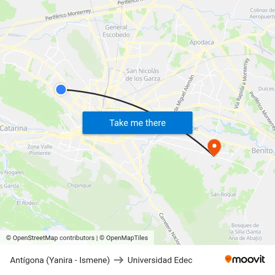 Antígona (Yanira - Ismene) to Universidad Edec map