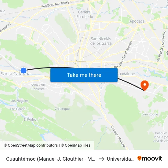 Cuauhtémoc (Manuel J. Clouthier - Manuel M. Diéguez) to Universidad Edec map