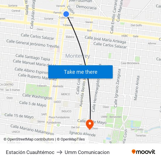 Estación Cuauhtémoc to Umm Comunicacion map