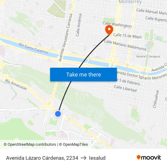 Avenida Lázaro Cárdenas, 2234 to Iesalud map