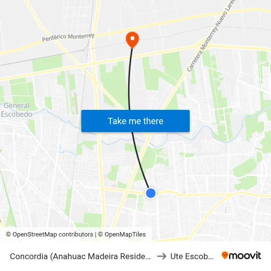 Concordia (Anahuac Madeira Residencial) to Ute Escobedo map