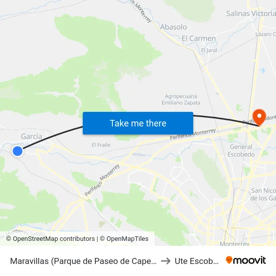 Maravillas (Parque de Paseo de Capellanía) to Ute Escobedo map