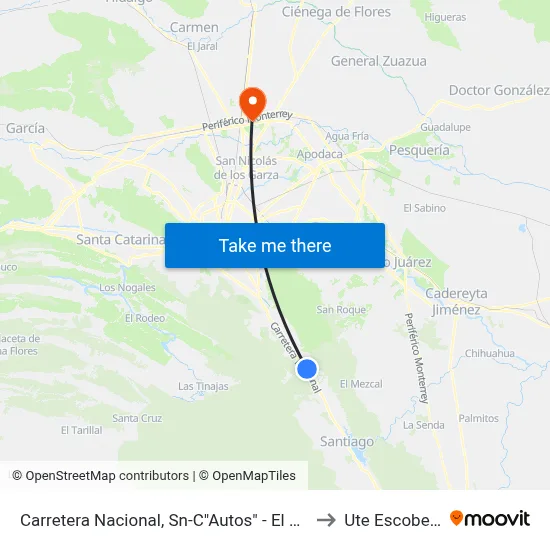 Carretera Nacional, Sn-C"Autos" - El Barro to Ute Escobedo map