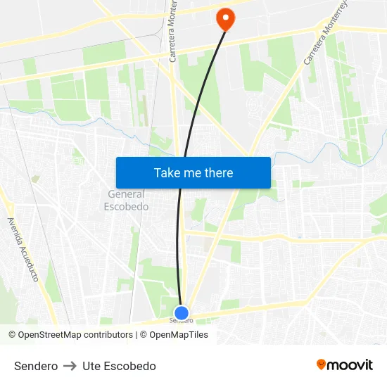 Sendero to Ute Escobedo map