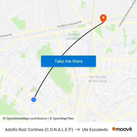 Adolfo Ruíz Cortines (C.O.N.A.L.E.P.) to Ute Escobedo map