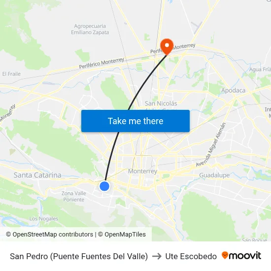 San Pedro (Puente Fuentes Del Valle) to Ute Escobedo map