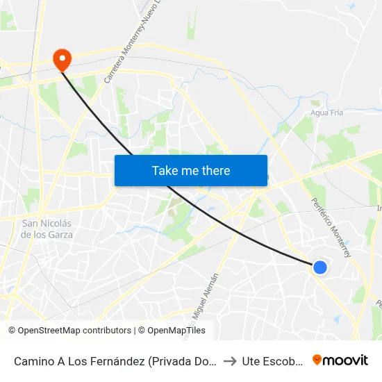 Camino A Los Fernández (Privada Dominio) to Ute Escobedo map