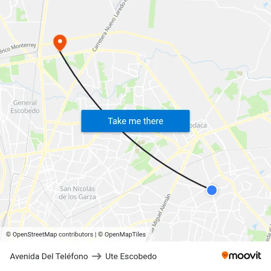 Avenida Del Teléfono to Ute Escobedo map