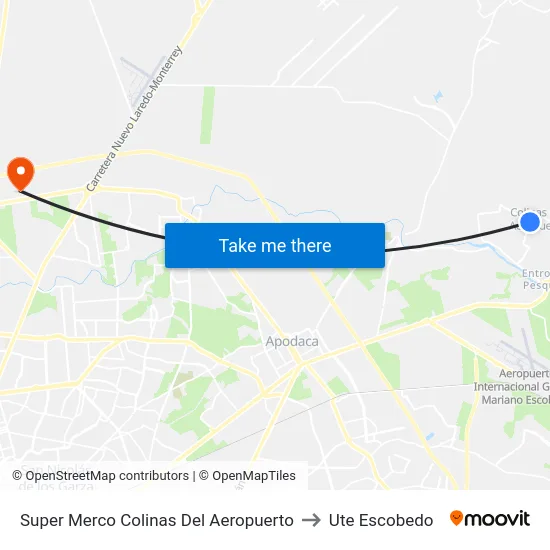 Super Merco Colinas Del Aeropuerto to Ute Escobedo map