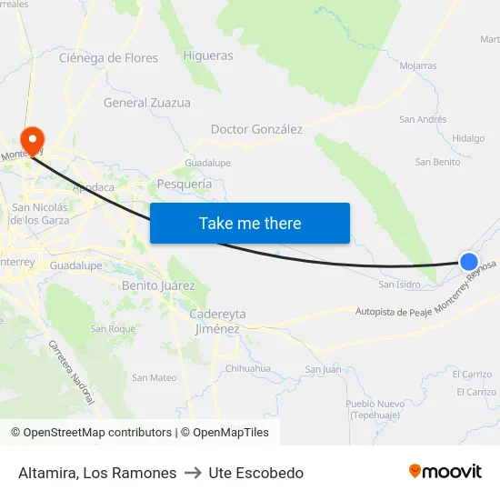 Altamira, Los Ramones to Ute Escobedo map