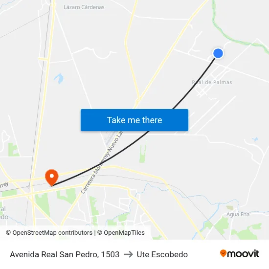 Avenida Real San Pedro, 1503 to Ute Escobedo map